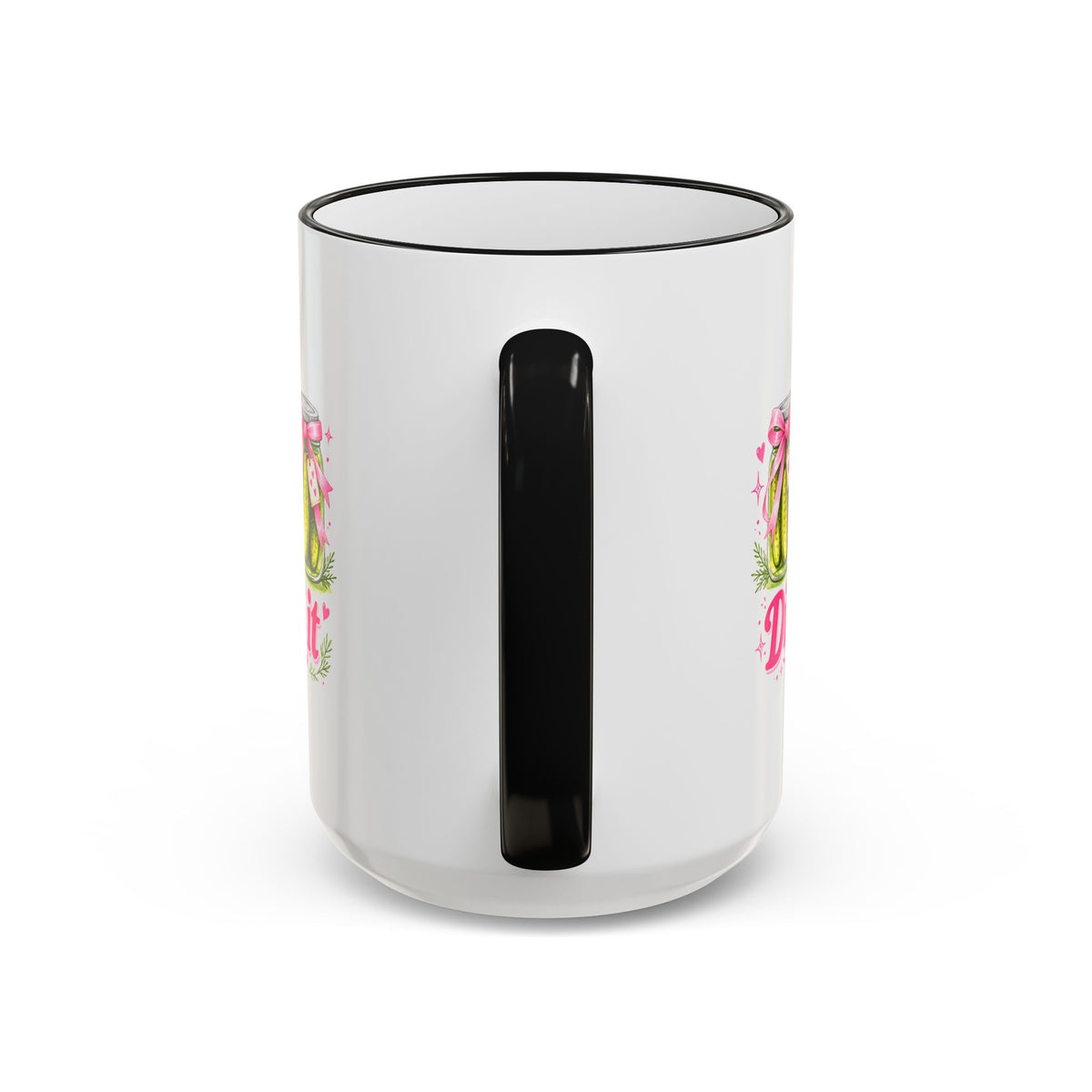 Dill With It Mug — Cute Pickle Jar Coffee Cup (Accent Rim & Handle)