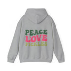Peace Love Pickles Hoodie — Retro Groovy Graphic Hoodie