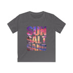 Kids Tee — "Sun Salt Sand" Beach Sunset Graphic