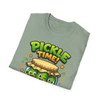 Adult Unisex Pickle Time T-Shirt — Cute Cartoon Pickle Jar Tee