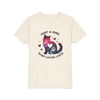 Kids Tee — "Just a Girl Who Loves Cats" Galaxy Cat Kids T‑Shirt