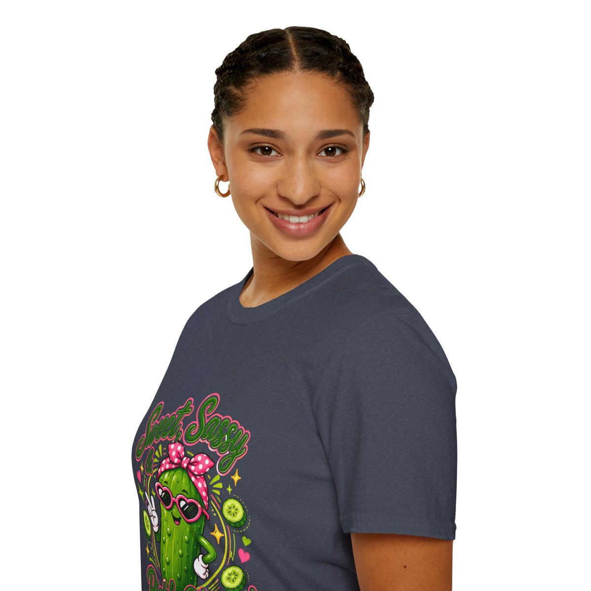 Sweet Sassy Pickle T-Shirt — "Sweet, Sassy & Pickle Obsessed" Cute Cactus/Pickle Graphic Tee