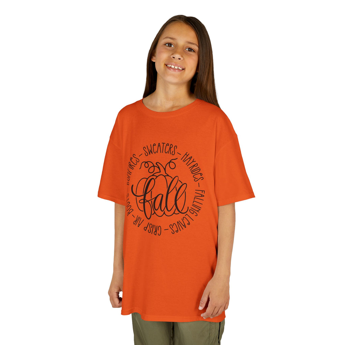 Kids 'Hello Fall' Tee — Playful Pumpkin & Autumn Words