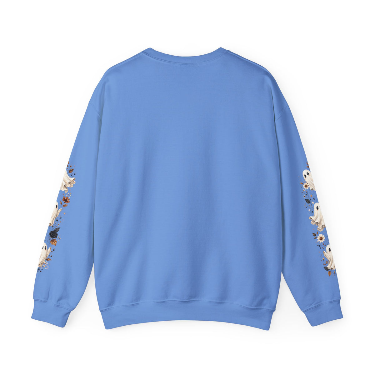 Ghost & Sunflower Crewneck Sweatshirt — Spooky Autumn Floral Pullover