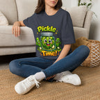 MD - Pickle Time T-Shirt — Cute Cartoon Pickle Jar Graphic Tee