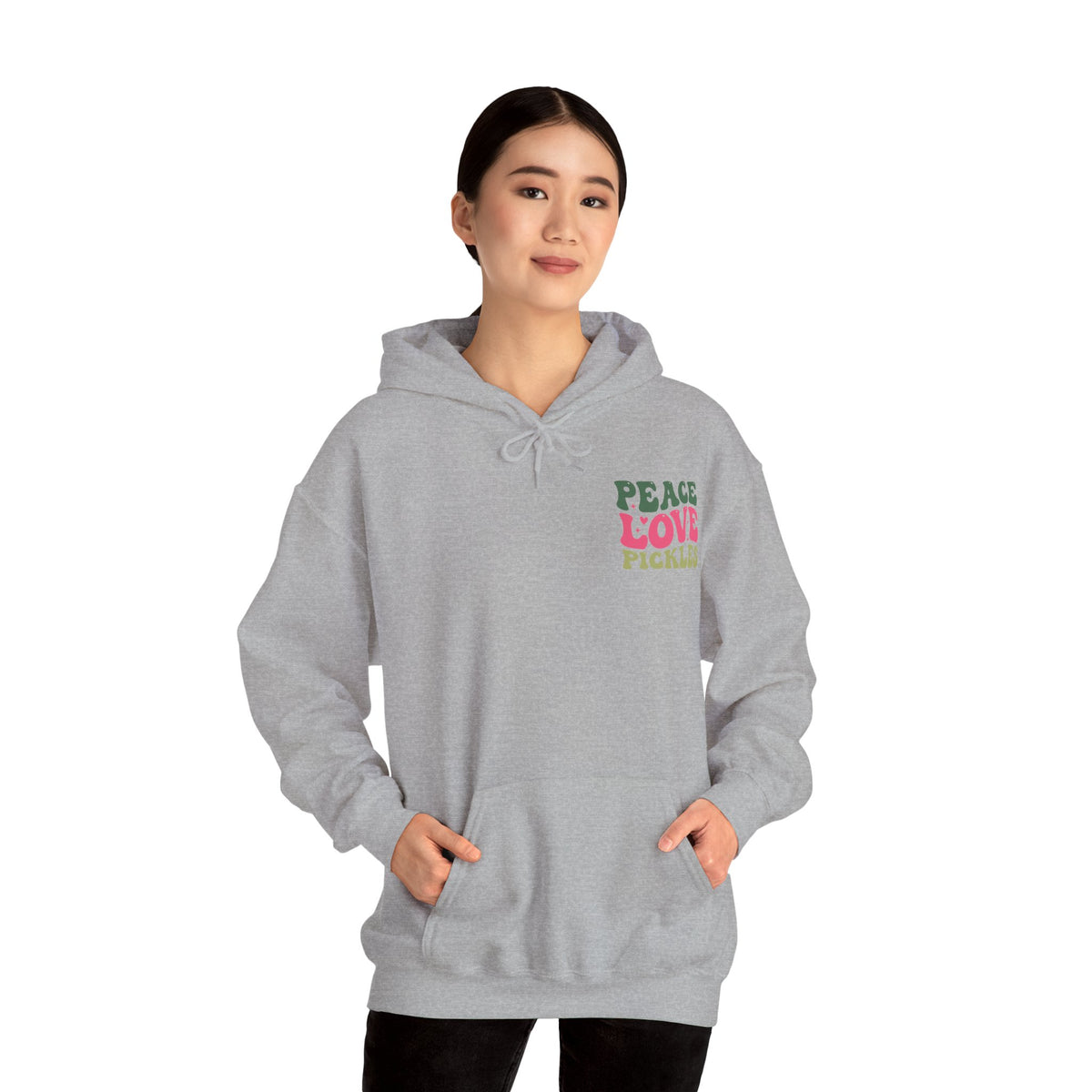 Peace Love Pickles Hoodie — Retro Groovy Graphic Hoodie