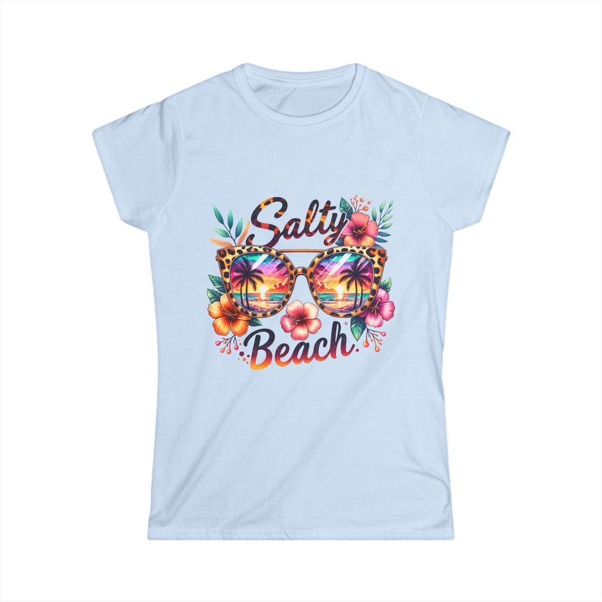Salty Beach Sunglasses Tee — Women's Tropical Vacation Shirt
