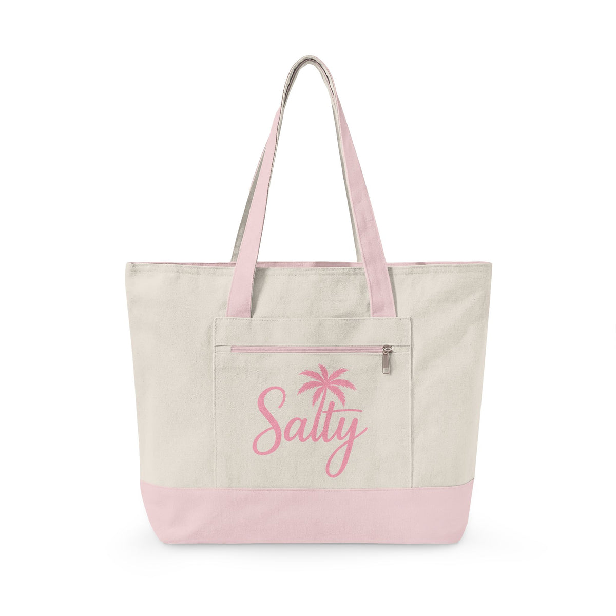 Beach Life Canvas Tote - "Life is Better at the Beach" Zippered Tote Bag