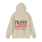 Peace Love Pickles Hoodie — Retro Groovy Graphic Hoodie