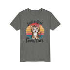 Kids Tee — "Just a Girl Who Loves Cats" Cute Kitten Graphic