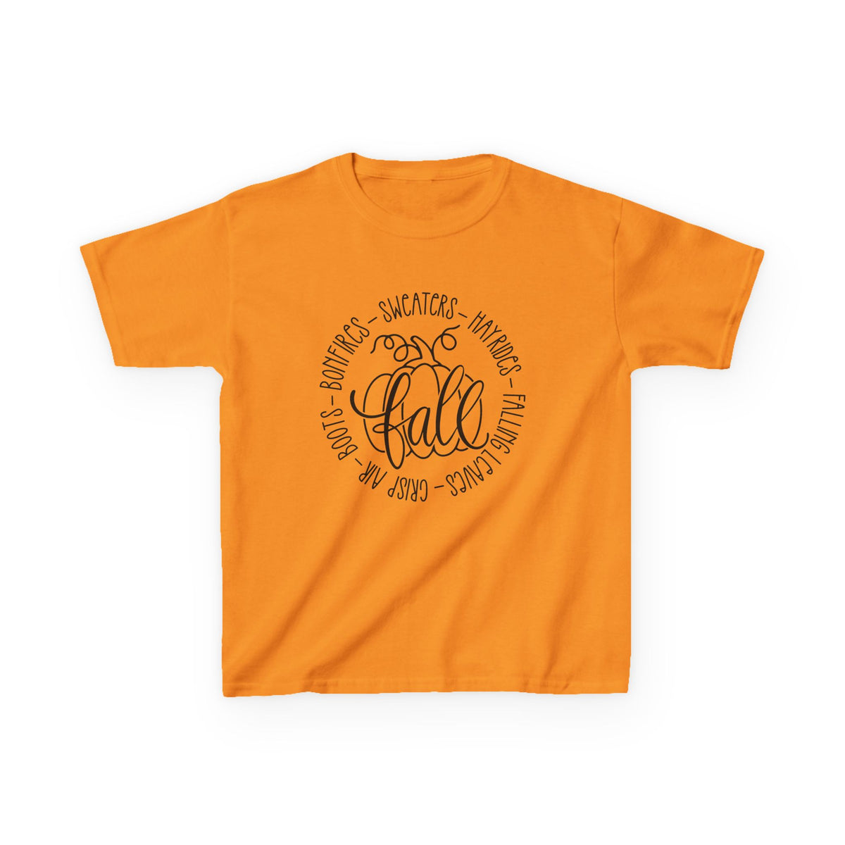 Kids 'Hello Fall' Tee — Playful Pumpkin & Autumn Words