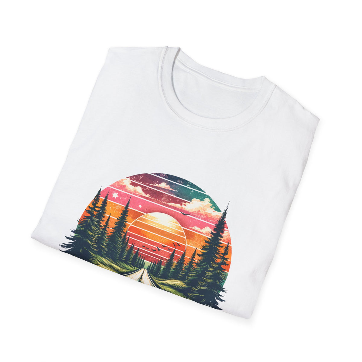 Country Roads Sunset T-Shirt — 'Country Roads Take Me Home' Retro Nature Tee