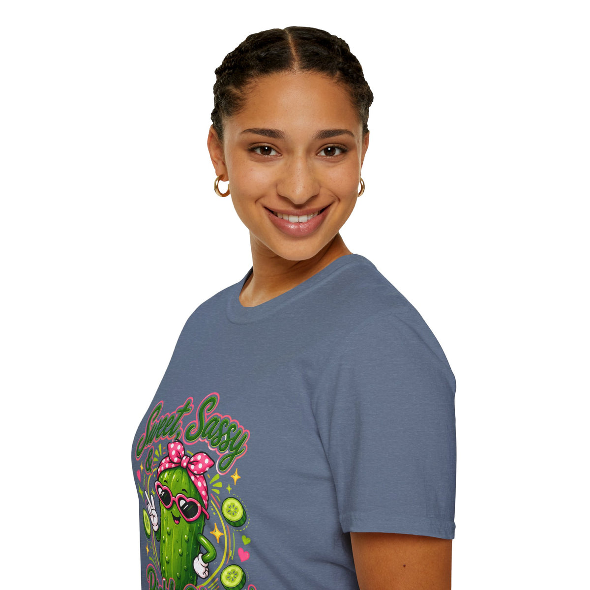 Sweet Sassy Pickle T-Shirt — "Sweet, Sassy & Pickle Obsessed" Cute Cactus/Pickle Graphic Tee