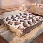 Leopard Heart Velveteen Plush Blanket