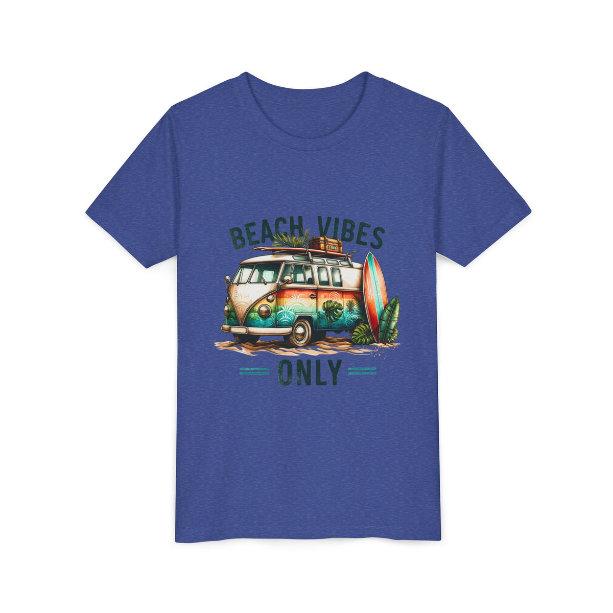 Kids Tee — "Beach Vibes Only" Surf Van Graphic