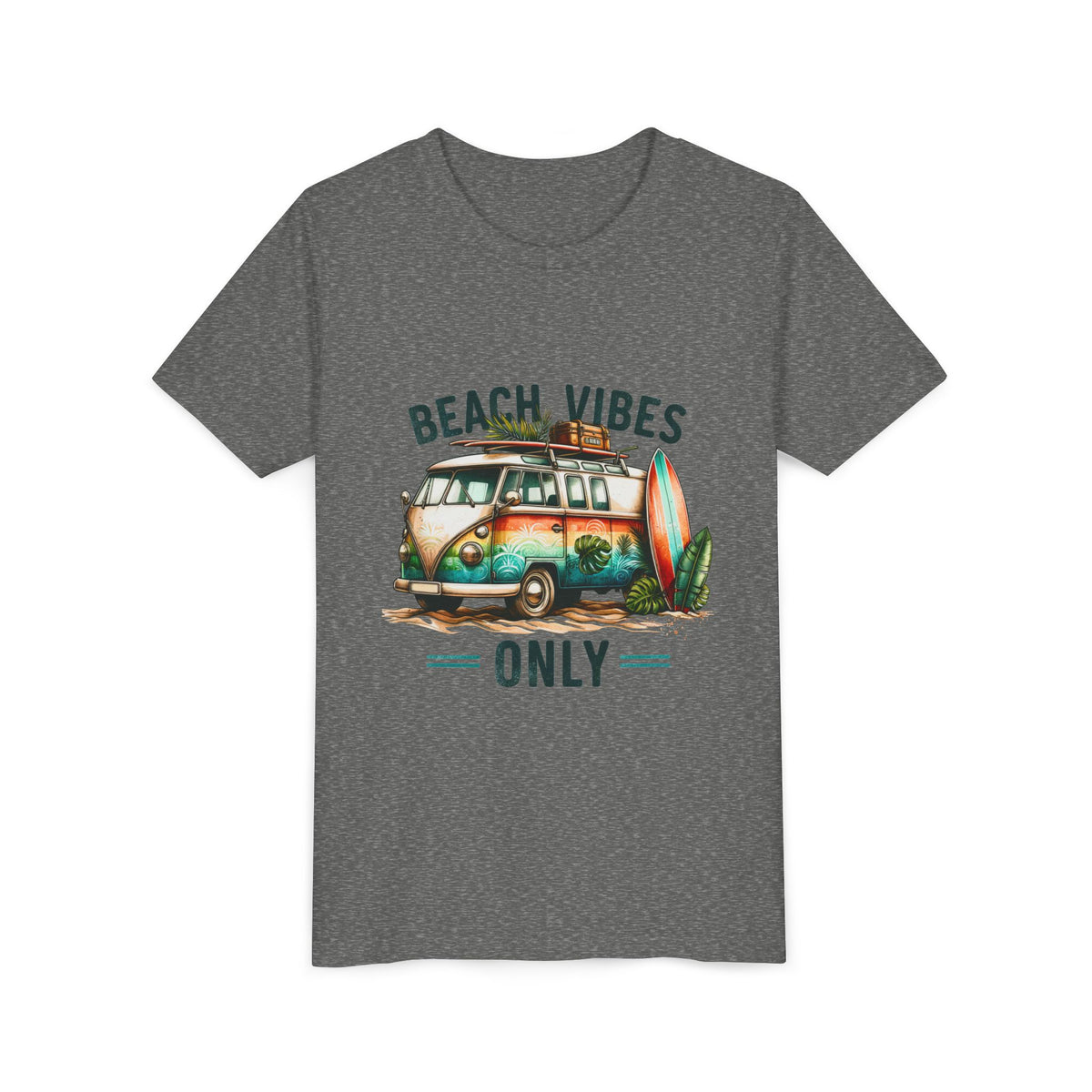 Kids Tee — "Beach Vibes Only" Surf Van Graphic