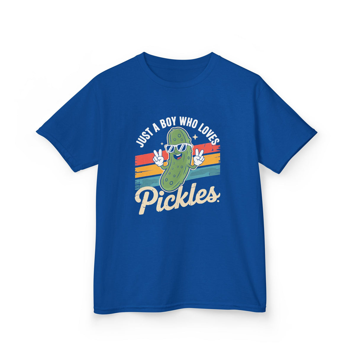 Kids Tee - "Just A Boy Who Loves Pickles" Retro Pickle Graphic