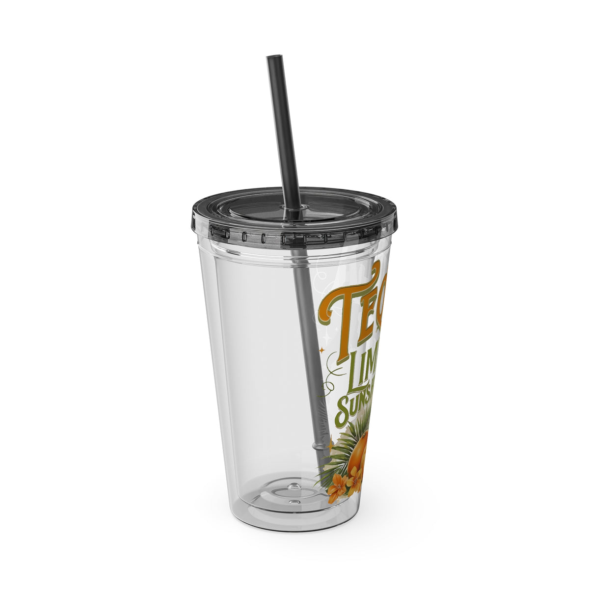 Tequila Lime & Sunshine 16oz Tumbler with Straw