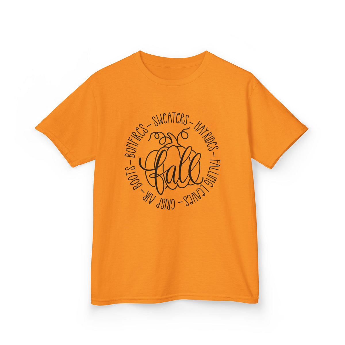 Kids 'Hello Fall' Tee — Playful Pumpkin & Autumn Words