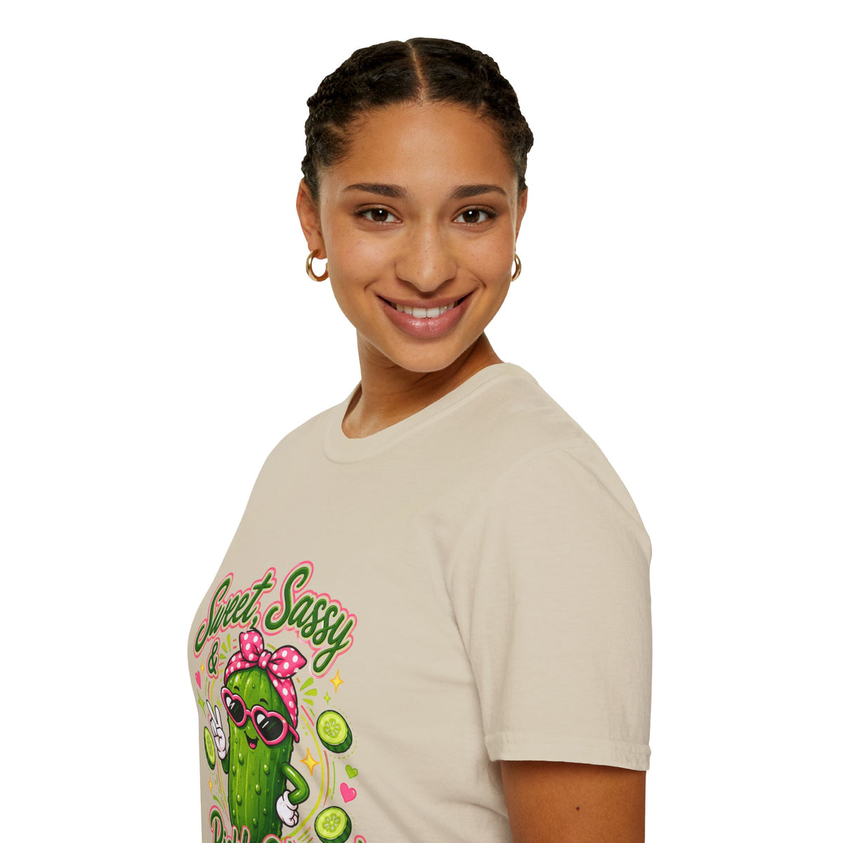 Sweet Sassy Pickle T-Shirt — "Sweet, Sassy & Pickle Obsessed" Cute Cactus/Pickle Graphic Tee