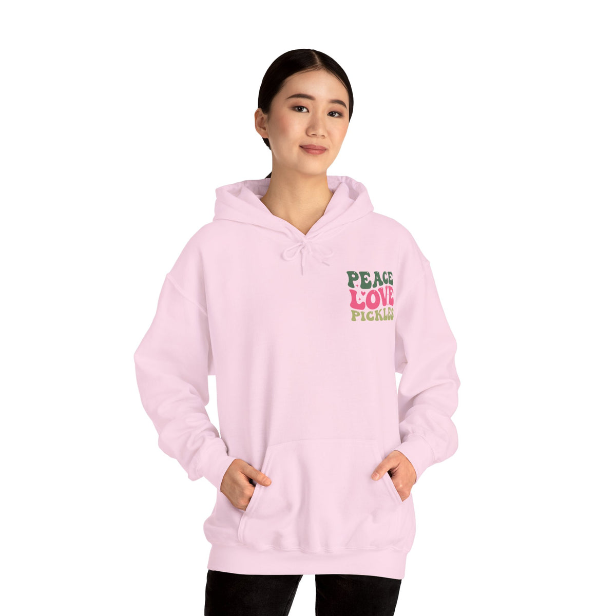 Peace Love Pickles Hoodie — Retro Groovy Graphic Hoodie