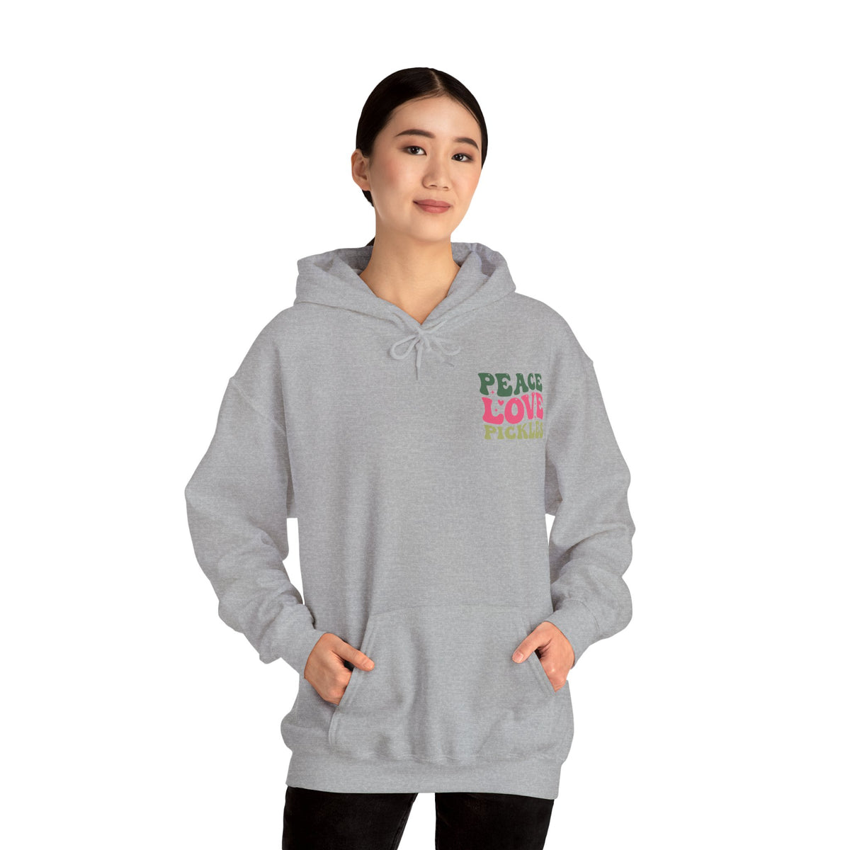 Peace Love Pickles Hoodie — Retro Groovy Graphic Hoodie