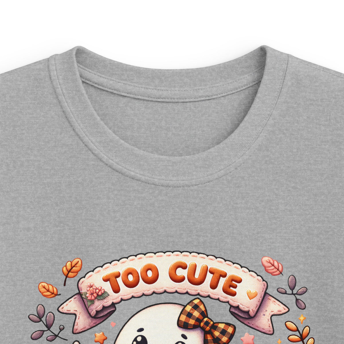 Kids Tee — "Too Cute to Spook" Halloween Ghost Shirt