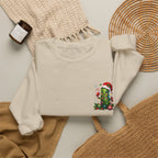 Christmas Cactus Sweatshirt — Cute Santa Hat Holiday Crewneck