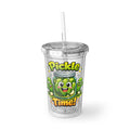 Pickle Time Acrylic Tumbler – Cute Cartoon Pickles Travel Cup with Straw