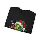 Christmas Pickle Sweatshirt – Cute Santa Hat Pickle with Candy Cane & Hot Cocoa
