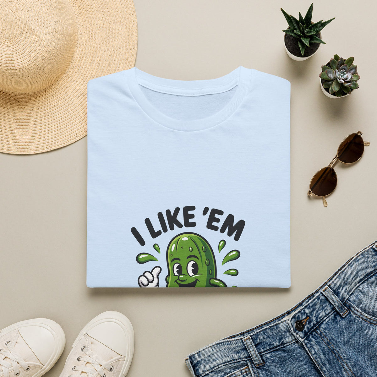 I Like 'Em Pickle T-Shirt — Cute Cartoon Pickle Graphic Tee