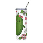 Cute Pickle Couple 20oz Stainless Tumbler — Kawaii Pickle Love Travel Cup