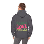 Peace Love Pickles Hoodie — Retro Groovy Graphic Hoodie