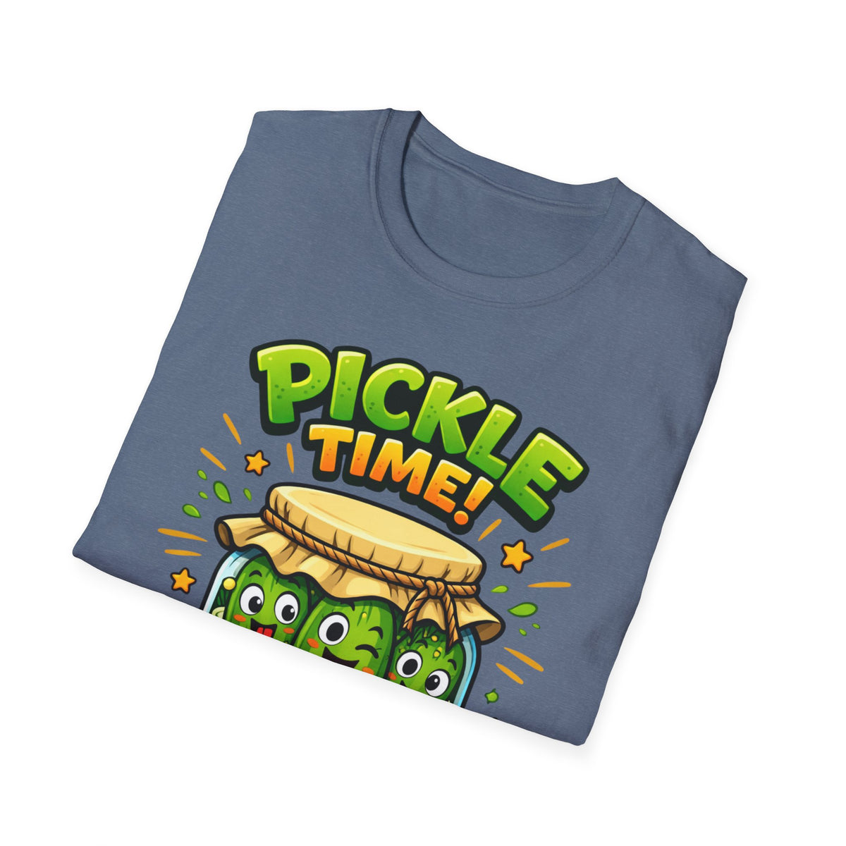 Adult Unisex Pickle Time T-Shirt — Cute Cartoon Pickle Jar Tee