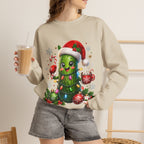 Christmas Pickle Sweatshirt – Cute Santa Hat Pickle with Candy Cane & Hot Cocoa