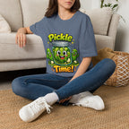 MD - Pickle Time T-Shirt — Cute Cartoon Pickle Jar Graphic Tee
