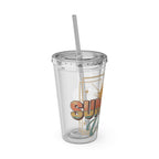 Summer Vibes Tumbler — 16oz Sunsplash Drink Tumbler with Straw