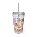 Just Peachy Floral Tumbler — 16oz Insulated Cup with Straw