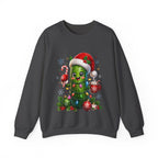 Christmas Pickle Sweatshirt – Cute Santa Hat Pickle with Candy Cane & Hot Cocoa