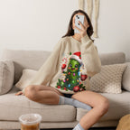 MD - Christmas Pickle Sweatshirt – Cute Holiday Pickle in Santa Hat with Candy Cane & Hot Cocoa