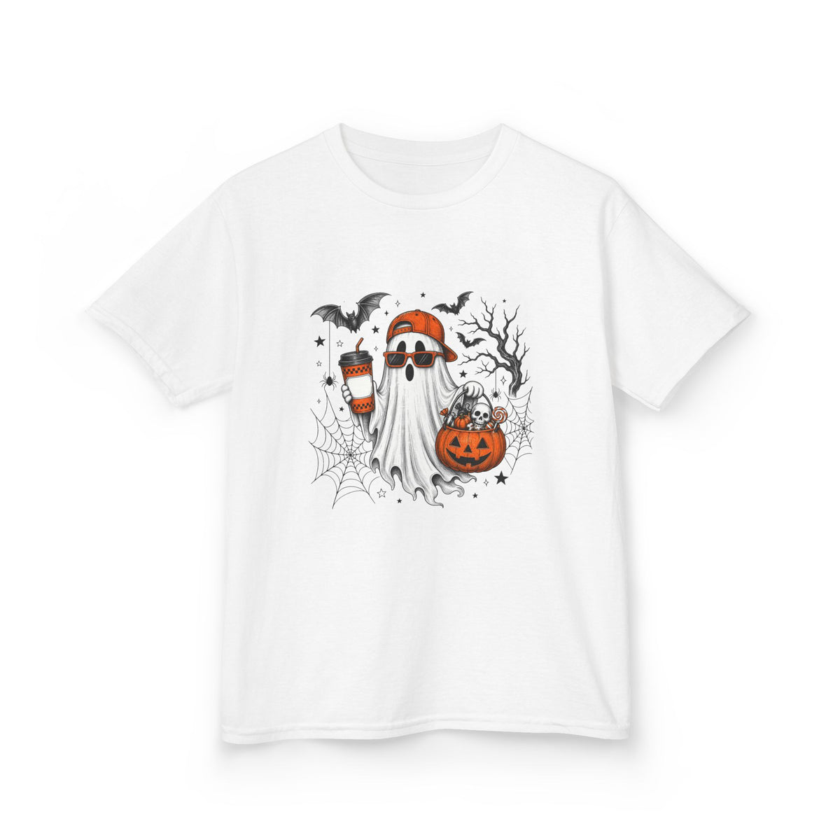 Kids Halloween Ghost Tee - Cute Pumpkin & Candy Corn Costume