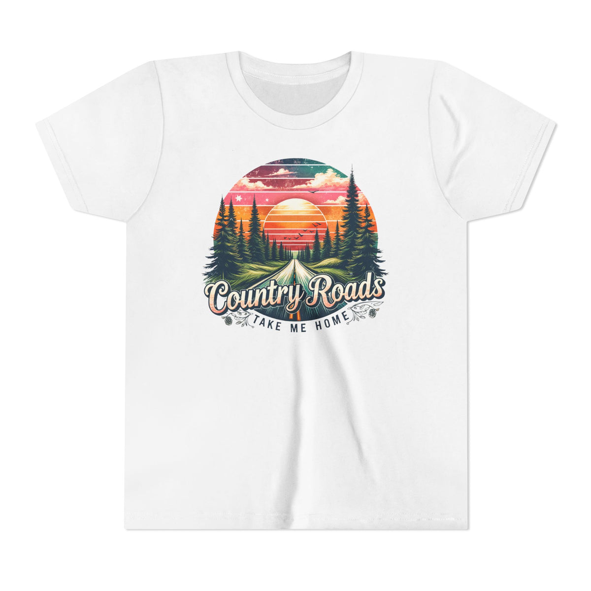 Kids Tee — 'Take Me Home' Retro Sunset Forest Tee