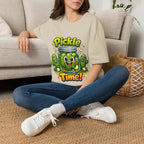 MD - Pickle Time T-Shirt — Cute Cartoon Pickle Jar Graphic Tee