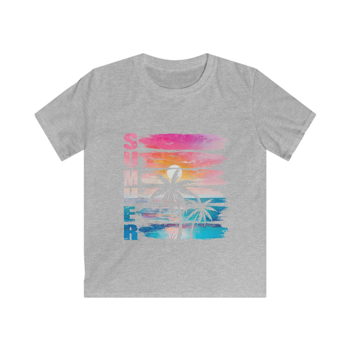 Kids Tee - Summer Palm Colorful Tropical Sunset Graphic