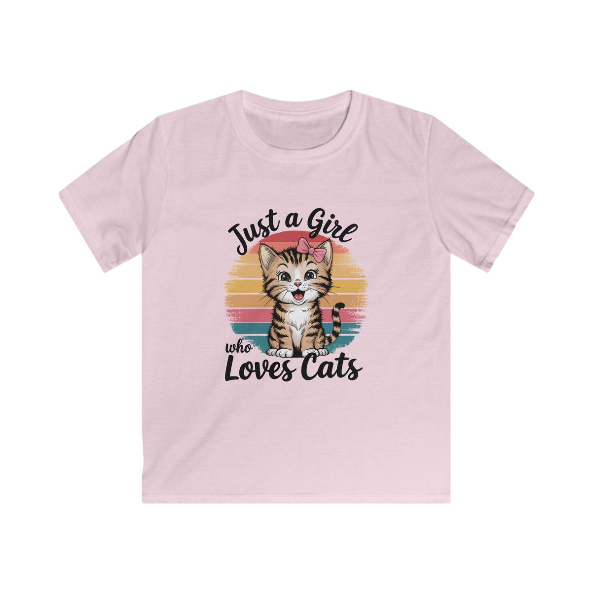 Kids Tee — "Just a Girl Who Loves Cats"