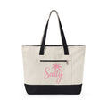 Beach Life Canvas Tote - "Life is Better at the Beach" Zippered Tote Bag