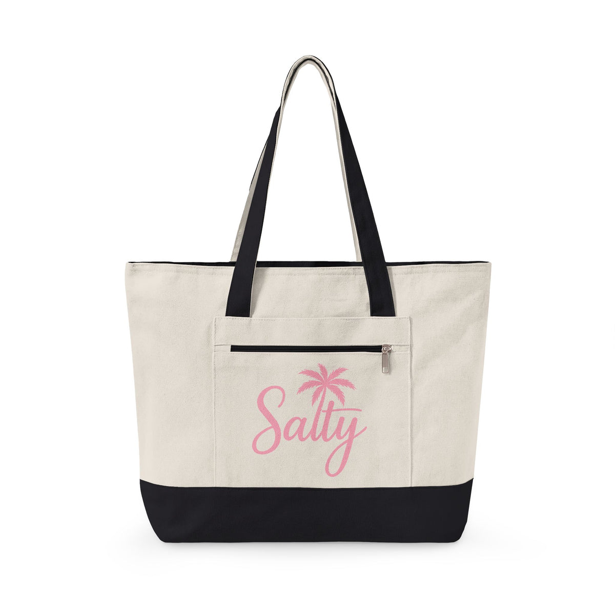 Beach Life Canvas Tote - "Life is Better at the Beach" Zippered Tote Bag