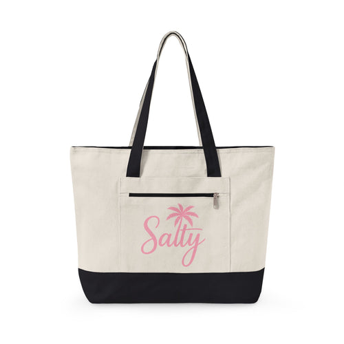 Beach Life Canvas Tote - "Life is Better at the Beach" Zippered Tote Bag