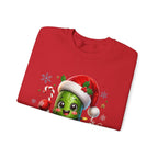 MD - Christmas Pickle Sweatshirt – Cute Holiday Pickle in Santa Hat with Candy Cane & Hot Cocoa