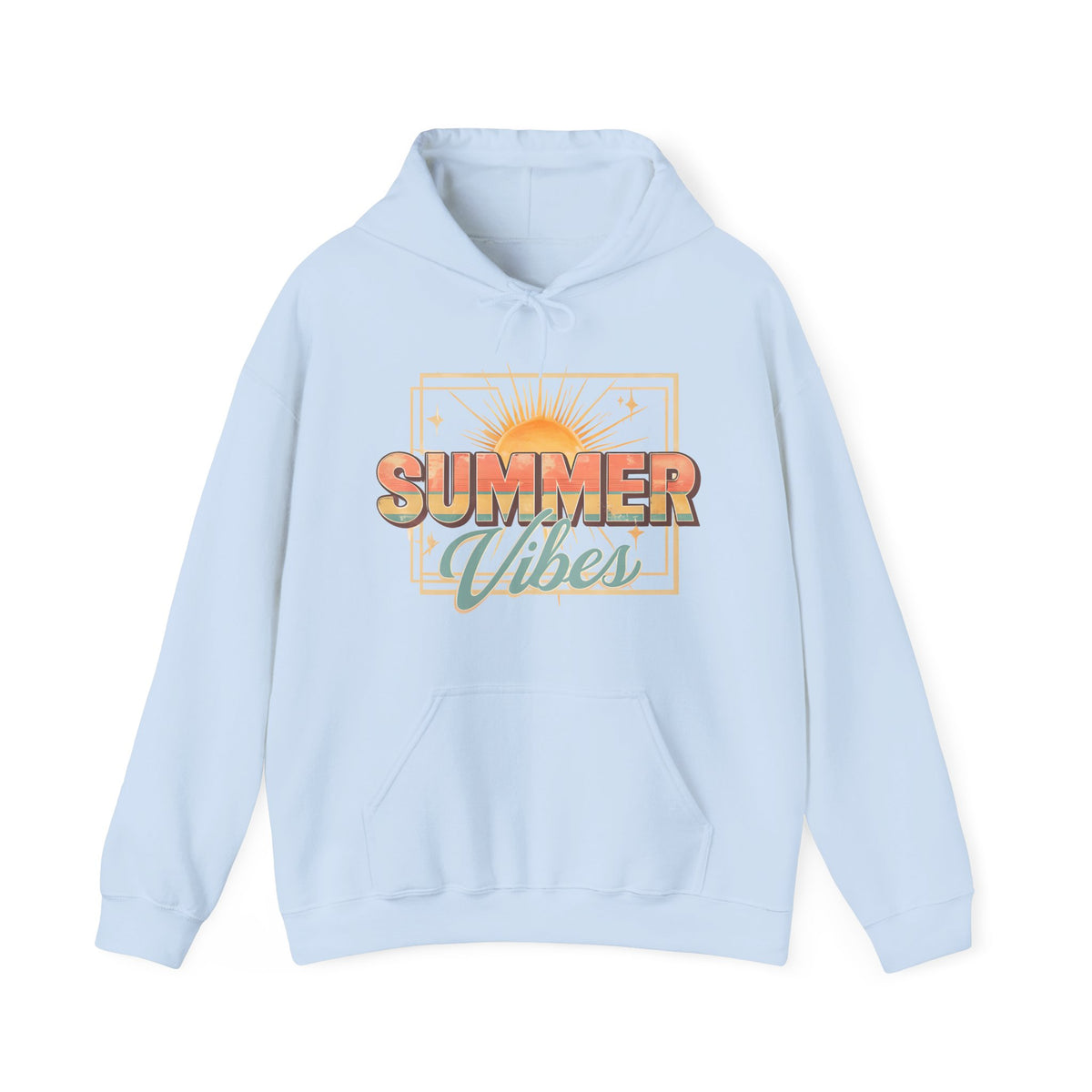 Summer Vibes Hoodie — Retro Sunset Graphic Pullover